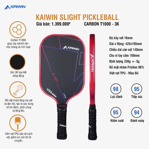 Vợt Pickleball Kaiwin Slight T1000